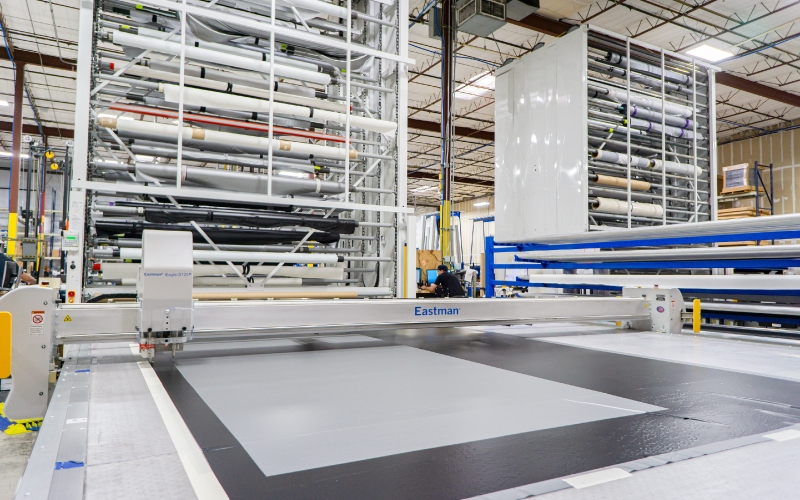 Interior of a factory producing outdoor screens