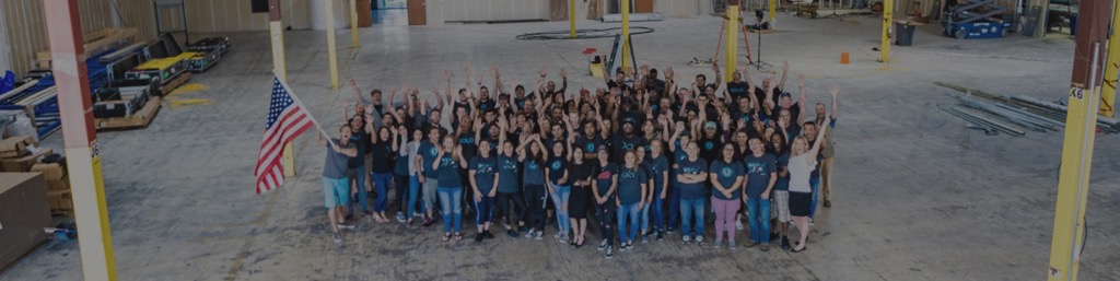 Team of employees in a factory